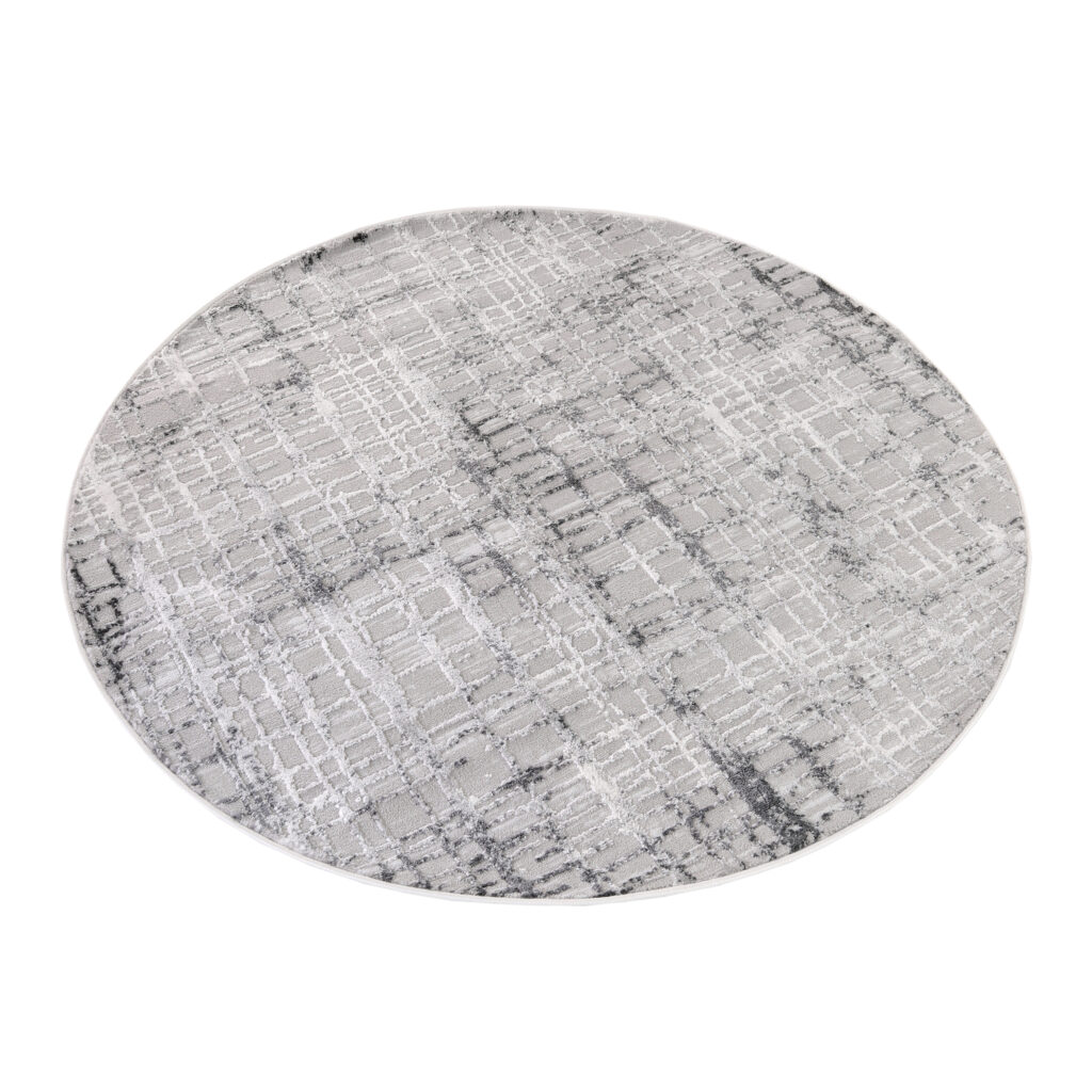 Tappeto Sky Rotondo Grigio Moderno Scacchiera