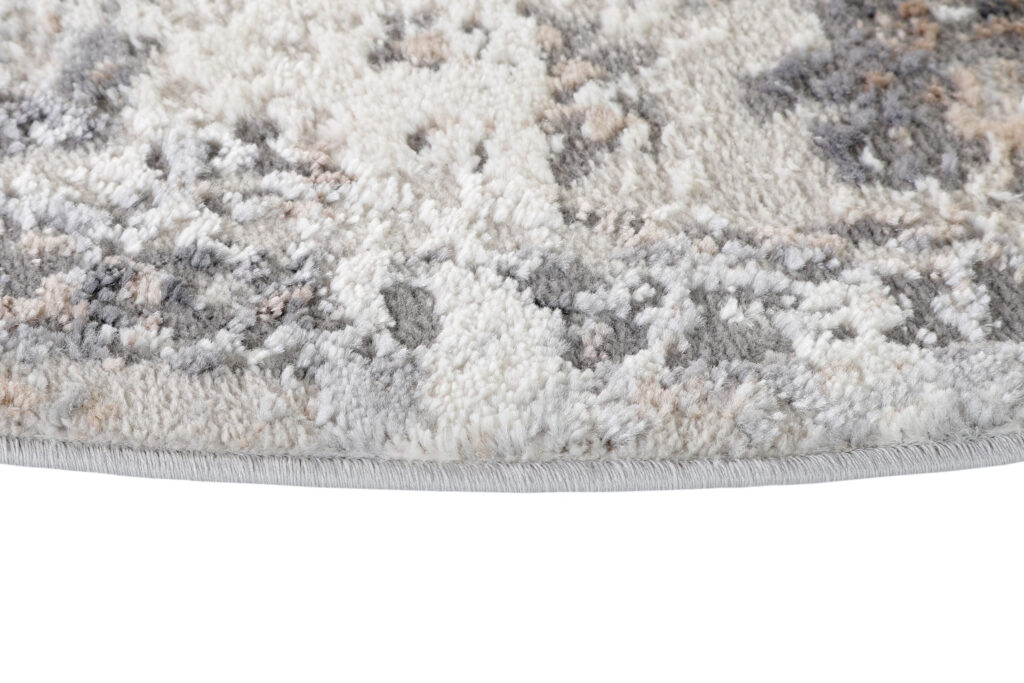 Tappeto Valley Rotondo Grigio Scuro Vintage Cornice