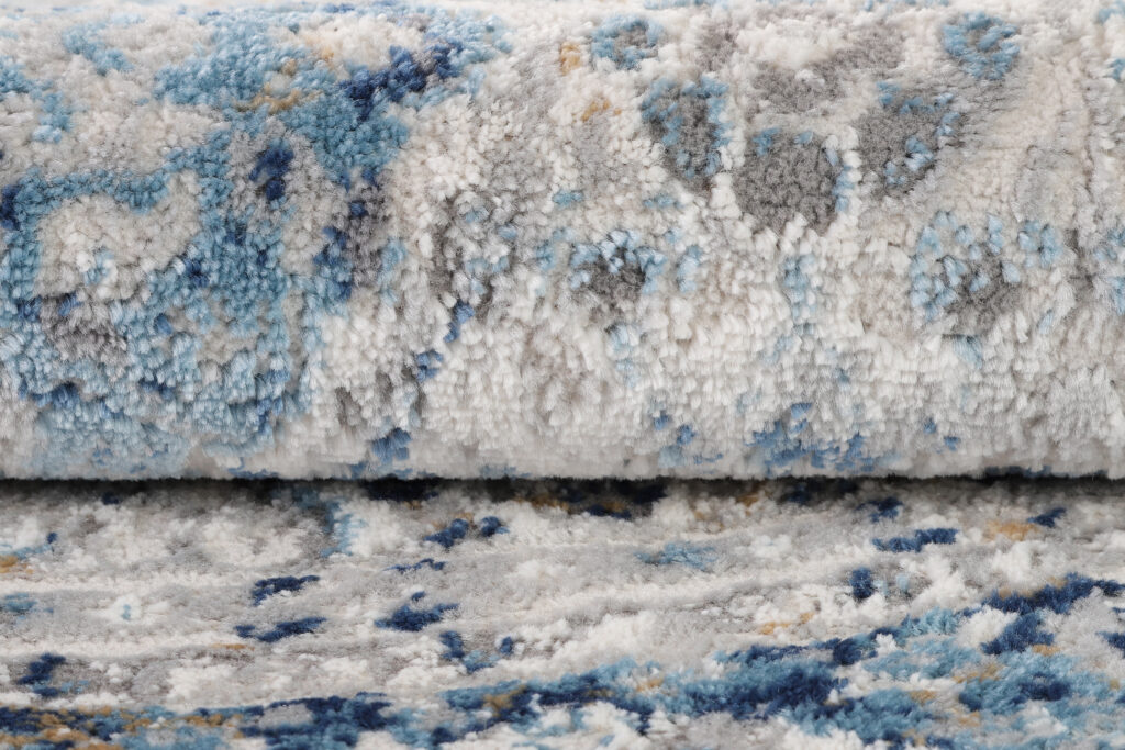 Tappeto Valley Rotondo Grigio Blu Ornamenti Vintage