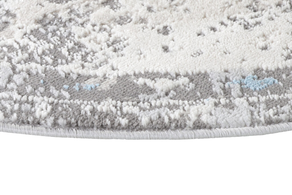 Tappeto Valley Rotondo Grigio Blu Vintage Floreale