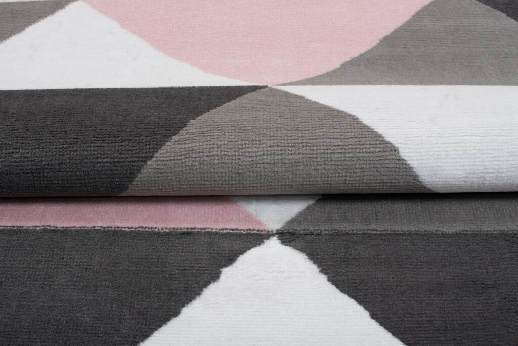 Tappeto Per Bambini Pinky Rosa Grigio Triangoli