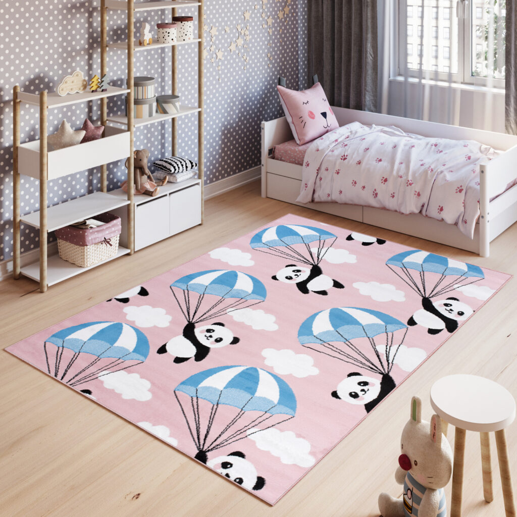 Tappeto Per Bambini Pinky Rosa Panda