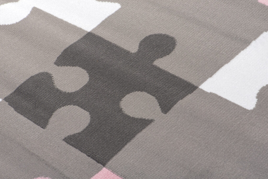 Tappeto Per Bambini Pinky Grigio Rosa Puzzle