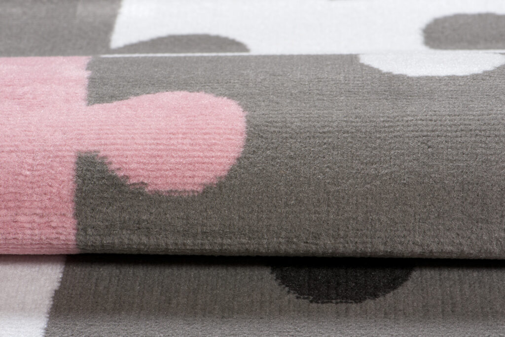 Tappeto Per Bambini Pinky Grigio Rosa Puzzle