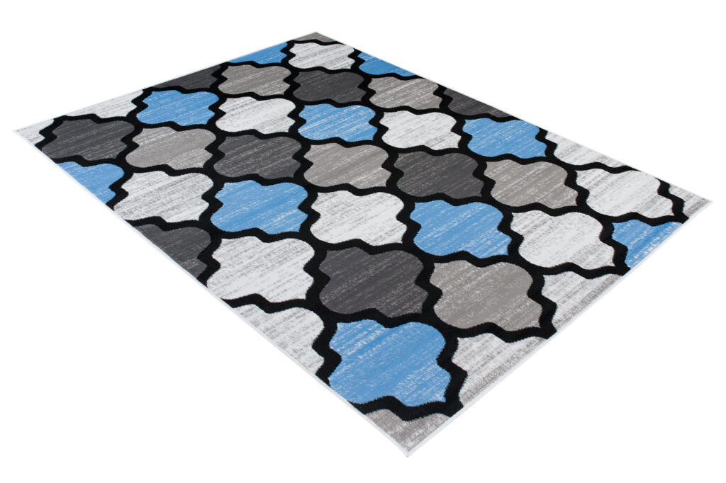 Tappeto Per Bambini Pinky Grigio Blu Trellis