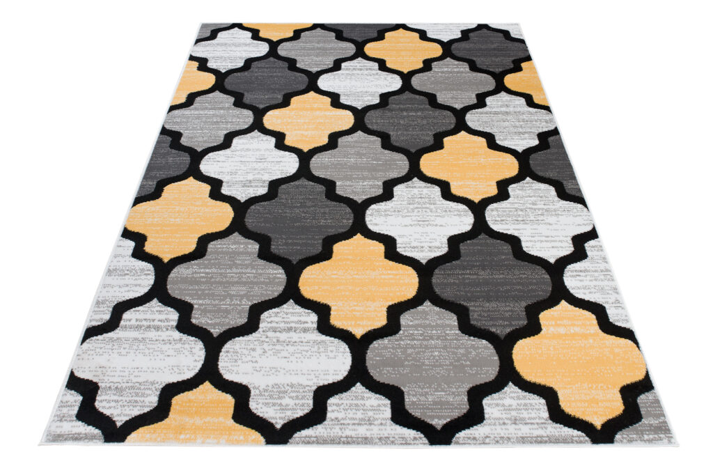 Tappeto Per Bambini Pinky Grigio Giallo Trellis