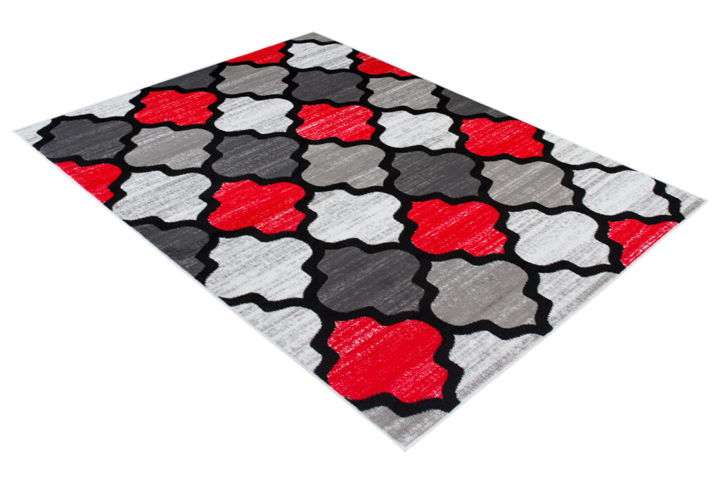 Tappeto Per Bambini Pinky Grigio Rosso Trellis