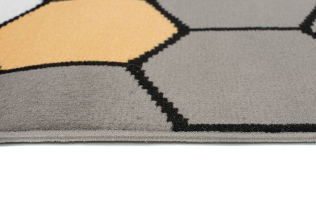Tappeto Per Bambini Pinky Grigio Giallo Esagoni