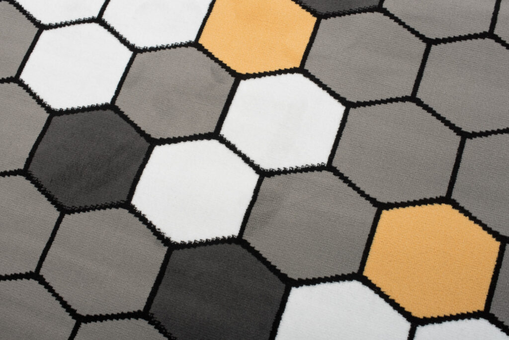 Tappeto Per Bambini Pinky Grigio Giallo Esagoni