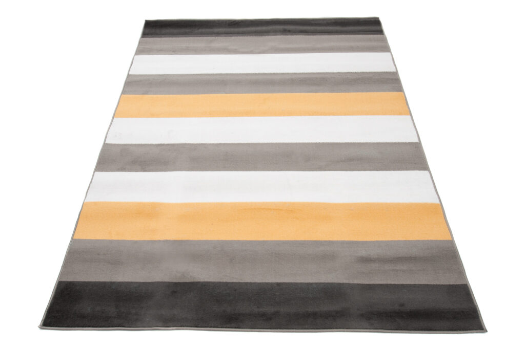 Tappeto Per Bambini Pinky Grigio Giallo Strisce