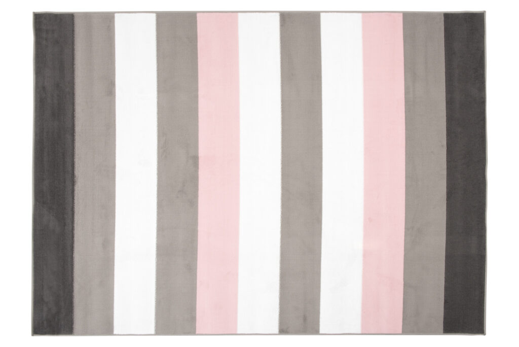 Tappeto Per Bambini Pinky Grigio Rosa Strisce