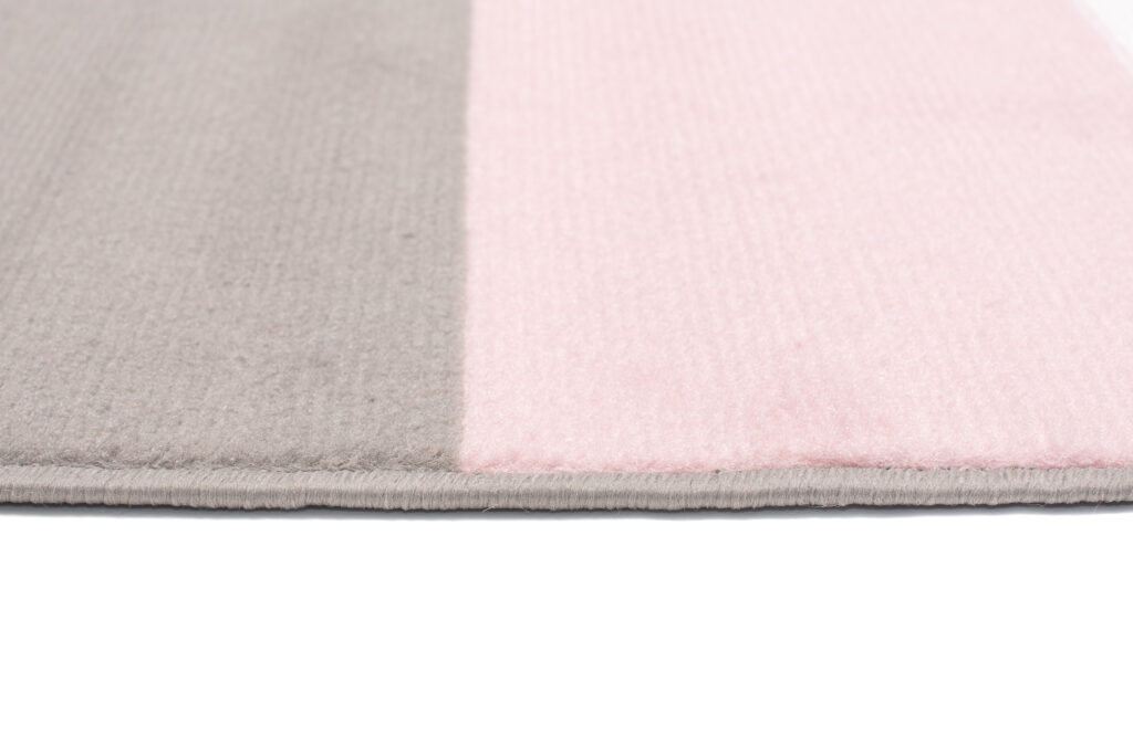 Tappeto Per Bambini Pinky Grigio Rosa Strisce
