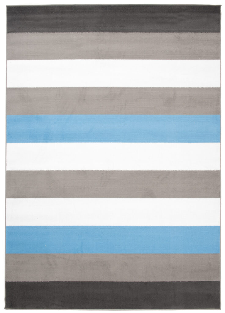 Tappeto Per Bambini Pinky Grigio Blu Strisce
