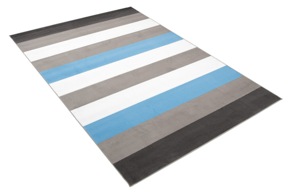 Tappeto Per Bambini Pinky Grigio Blu Strisce