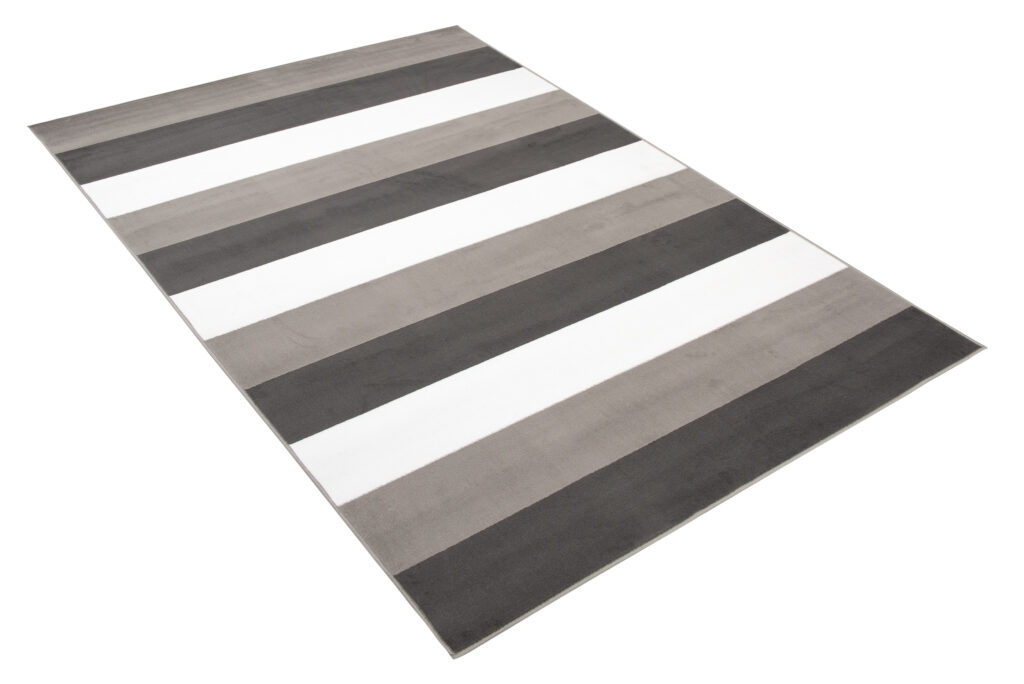 Tappeto Per Bambini Pinky Grigio Scuro Strisce