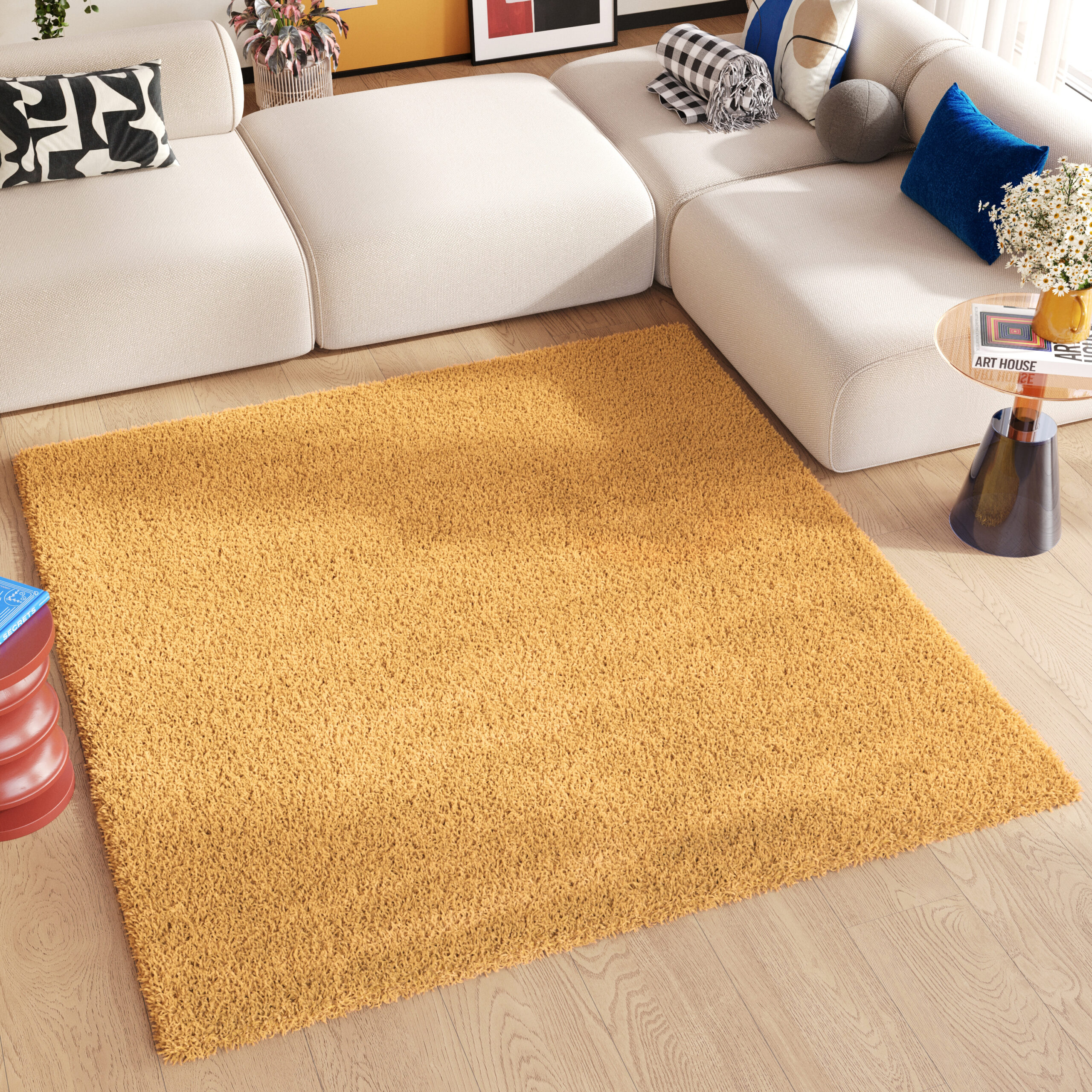 Tappeto Essence Quadrato Shaggy Senape