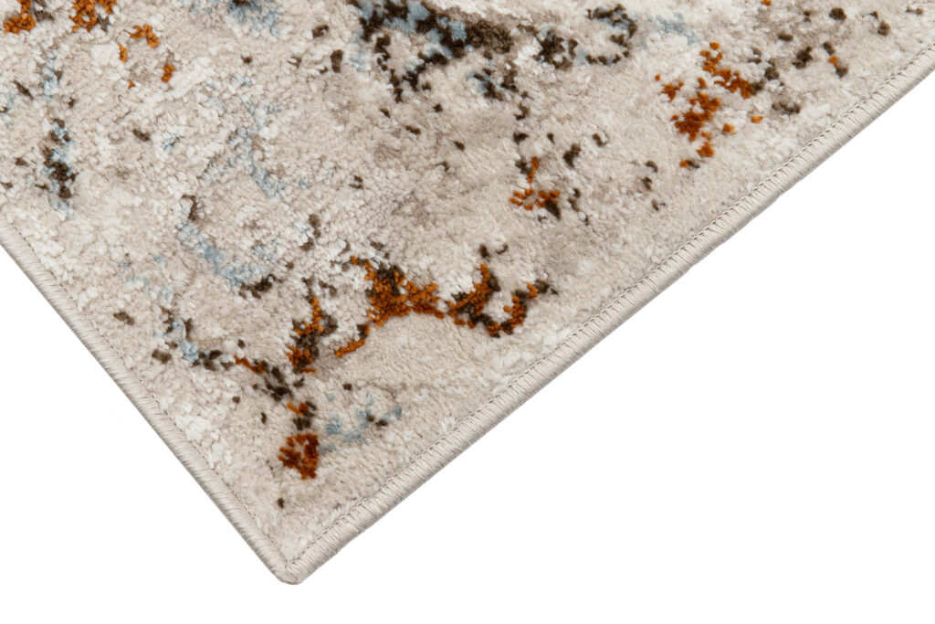 Tappeto Retro Grigio Blu Rame Mosaico Vintage