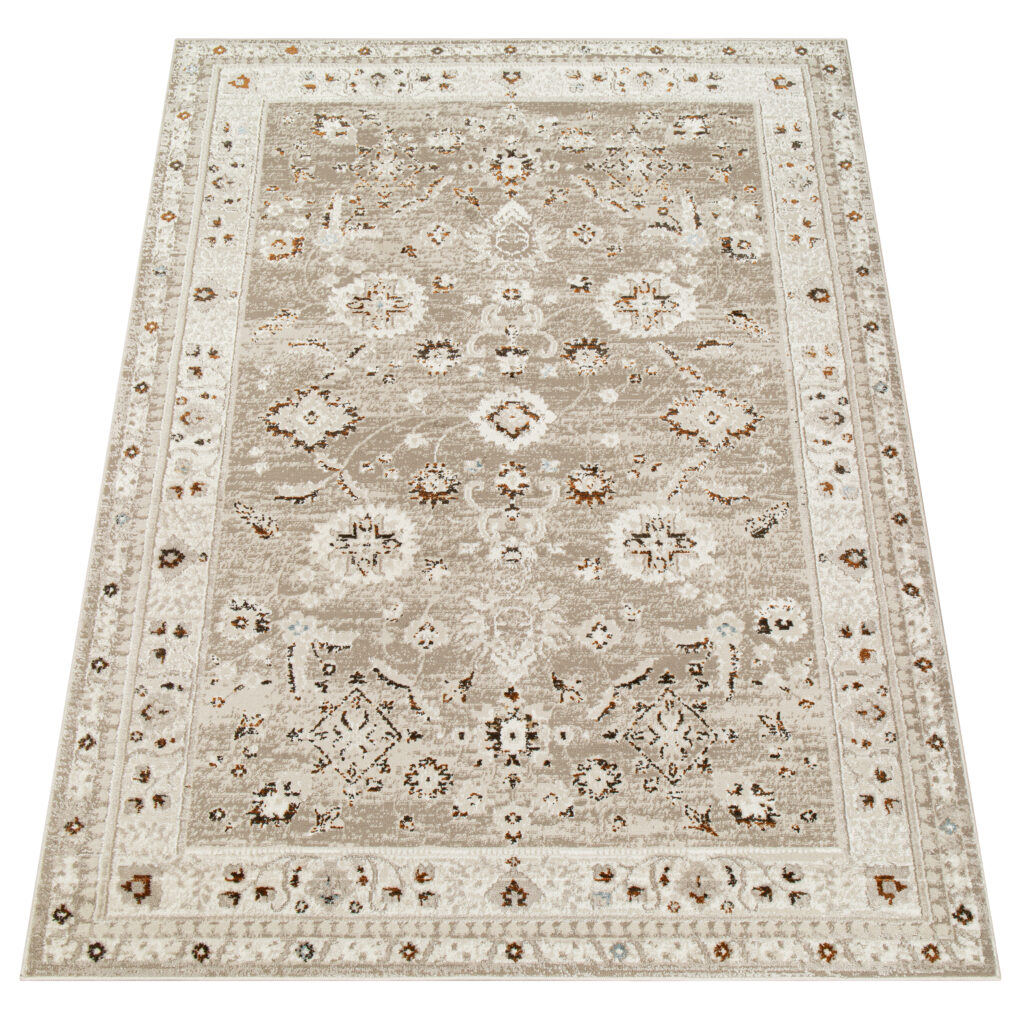Tappeto Retro Grigio Rame Ornamenti Vintage