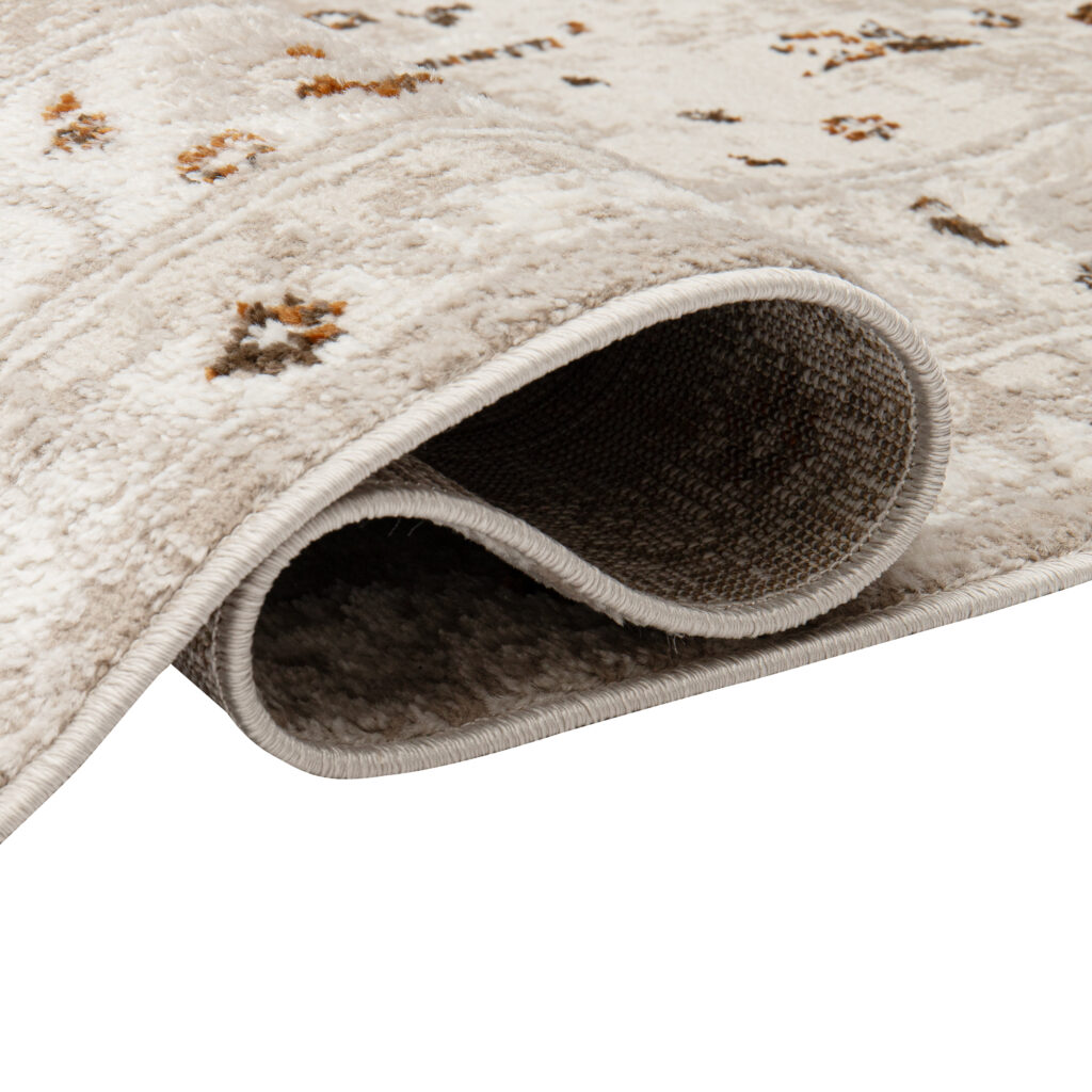 Tappeto Retro Grigio Rame Ornamenti Vintage