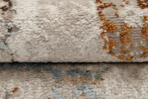 Tappeto Retro Grigio Blu Rame Floreale Vintage