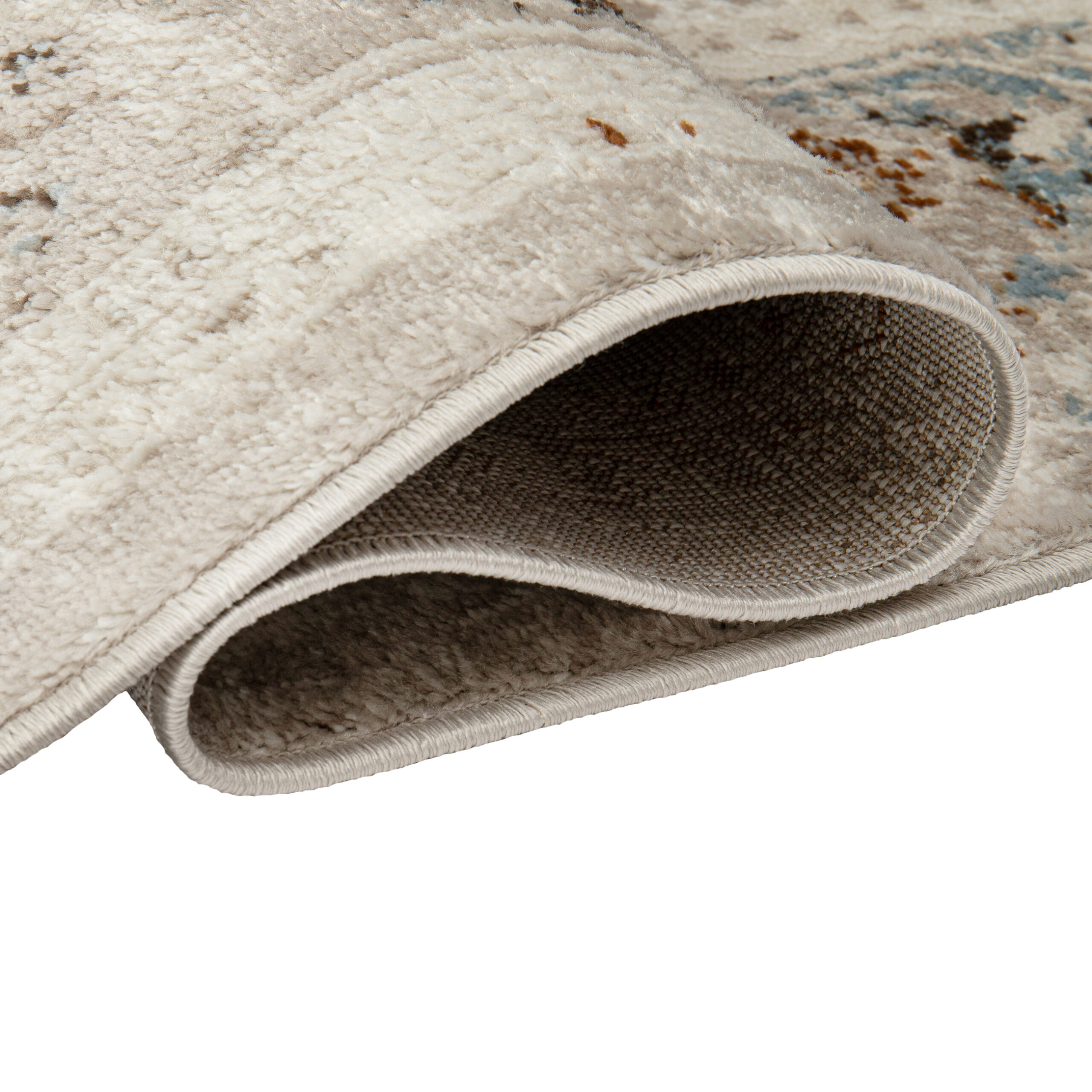 Tappeto Retro Grigio Blu Rame Floreale Vintage