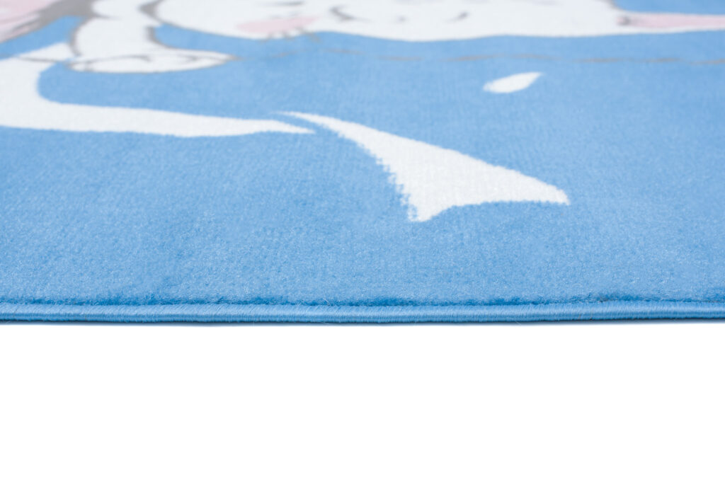 Tappeto Jolly Bambini Cameretta Gatto Animale Blu A Pelo Corto