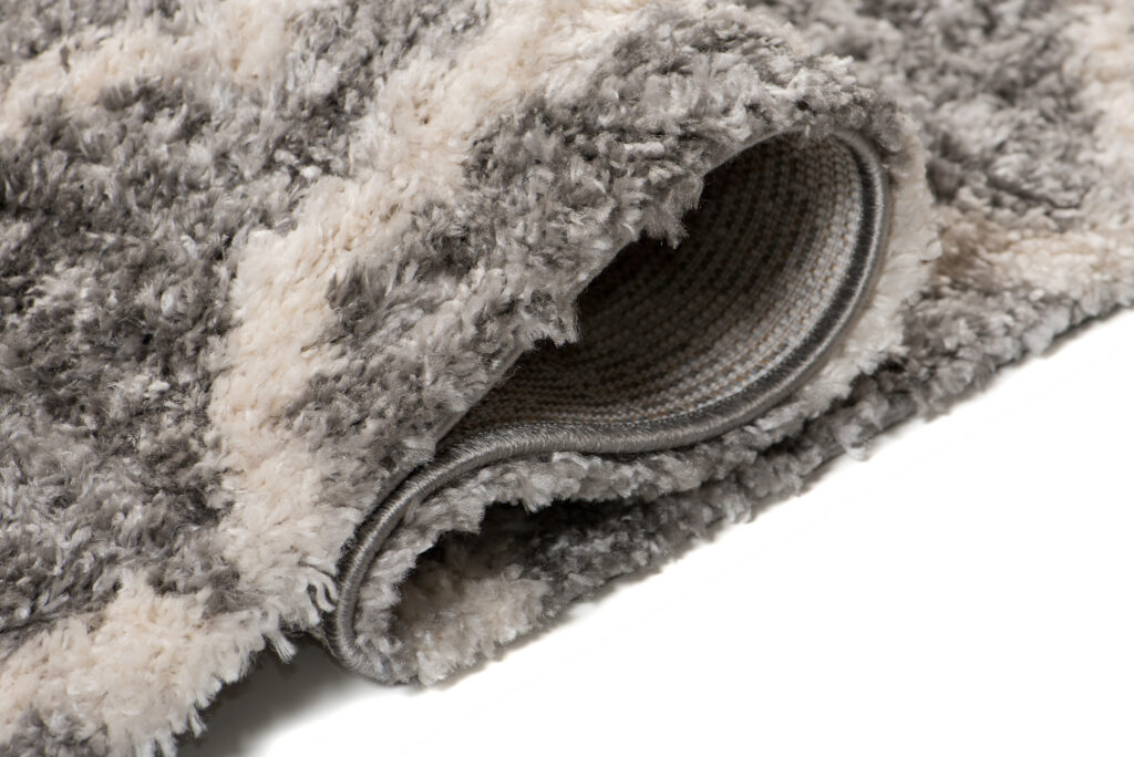 Tappeto Versay Grigio Crema Geometrico con Frange