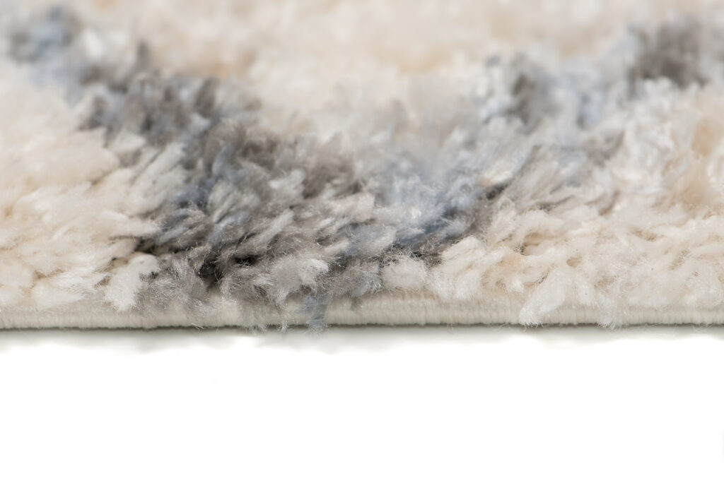 Tappeto Versay Crema Grigio a Sccachi con Frange