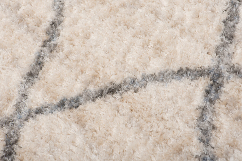 Tappeto Versay Crema Grigio a Sccachi con Frange