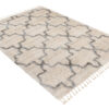 Tappeto Versay Crema Grigio Trellis con frange