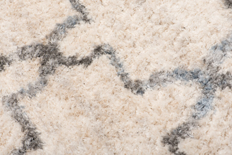 Tappeto Versay Crema Grigio Trellis con frange