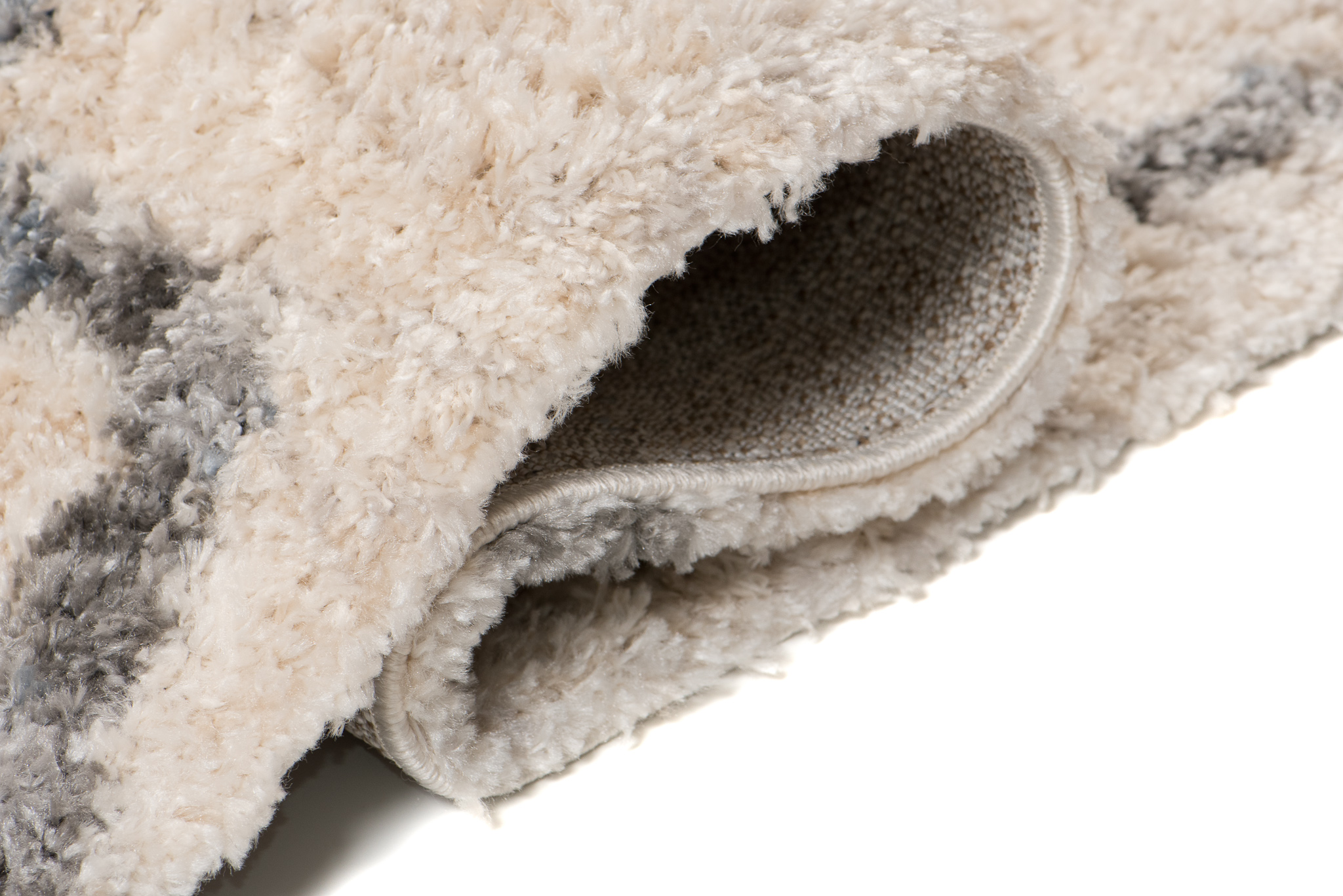 Tappeto Versay Crema Grigio Trellis con frange