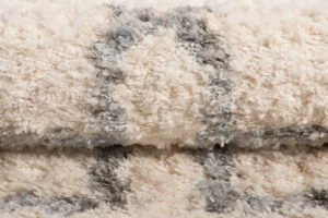 Tappeto Versay Crema Grigio Trellis con frange