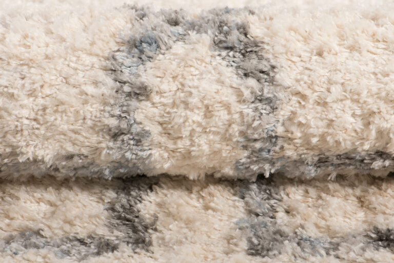 Tappeto Versay Crema Grigio Trellis con frange