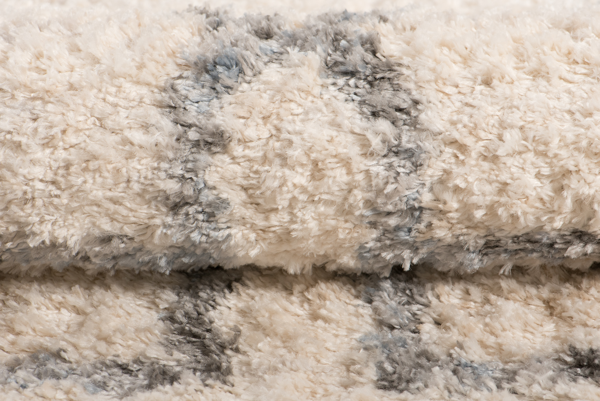 Tappeto Versay Crema Grigio Trellis con frange