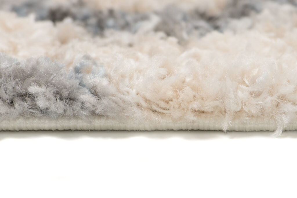 Tappeto Versay Crema Grigio Zigzag con Frange