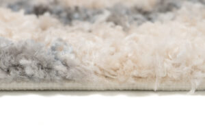 Tappeto Versay Crema Grigio Zigzag con Frange