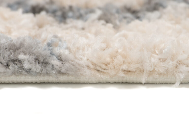 Tappeto Versay Crema Grigio Zigzag con Frange