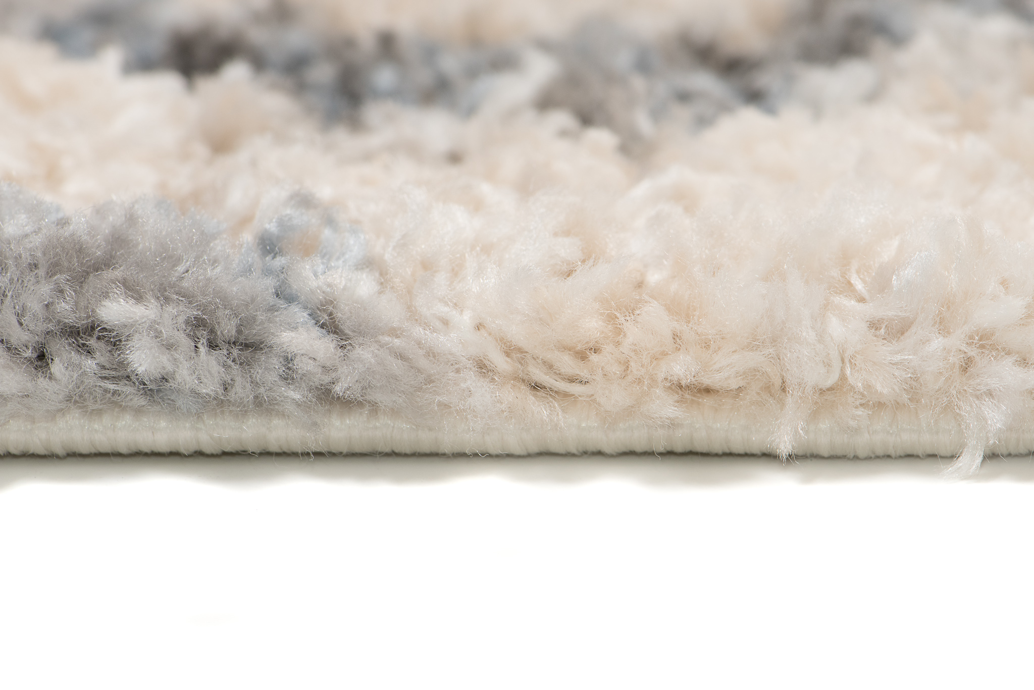 Tappeto Versay Crema Grigio Zigzag con Frange