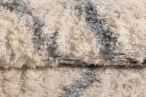 Tappeto Versay Crema Grigio Zigzag con Frange