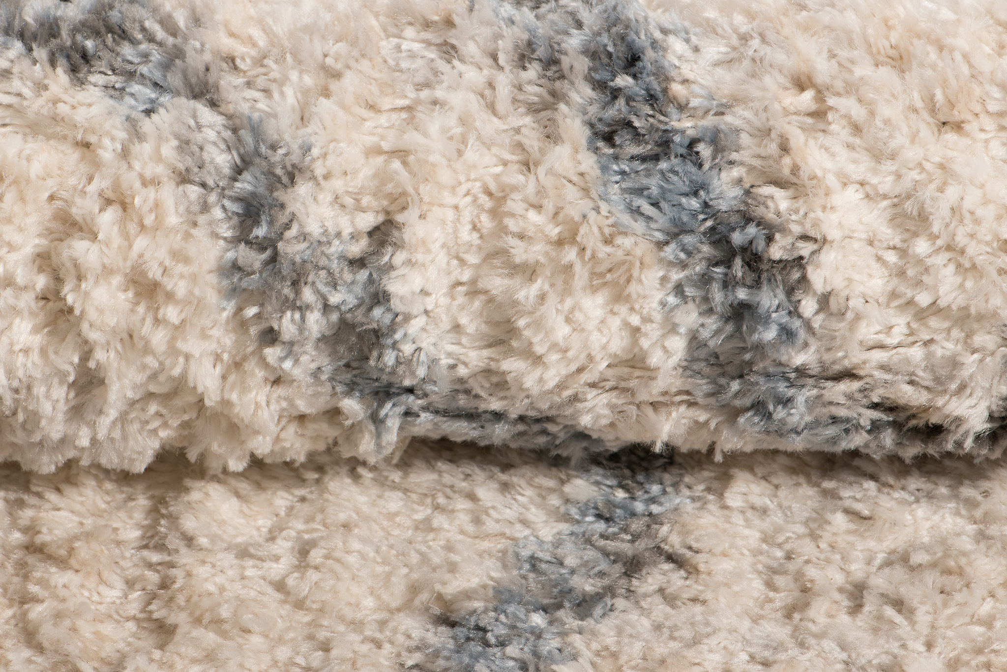 Tappeto Versay Crema Grigio Zigzag con Frange