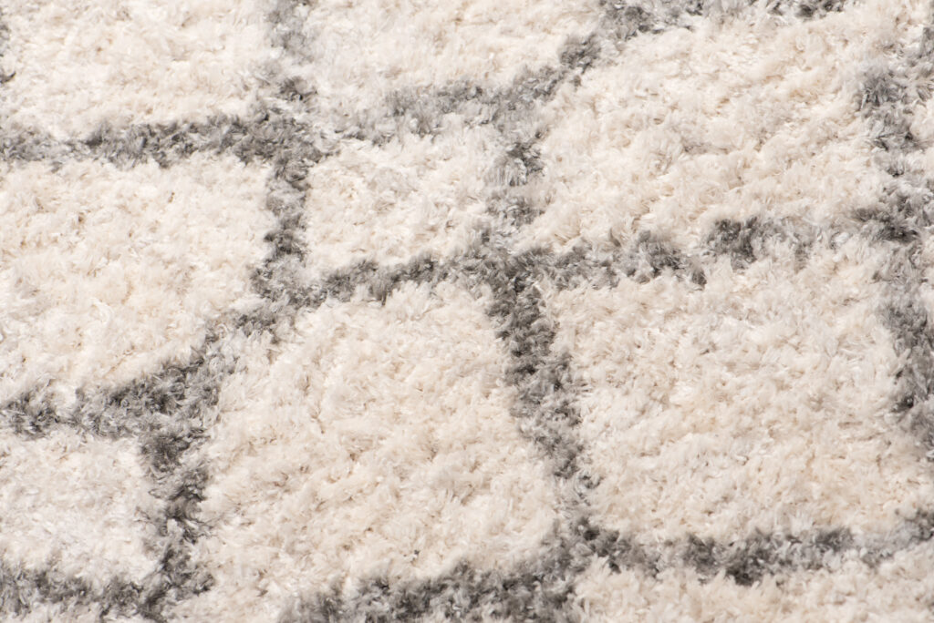 Tappeto Versay Crema Grigio Geometrico con Frange