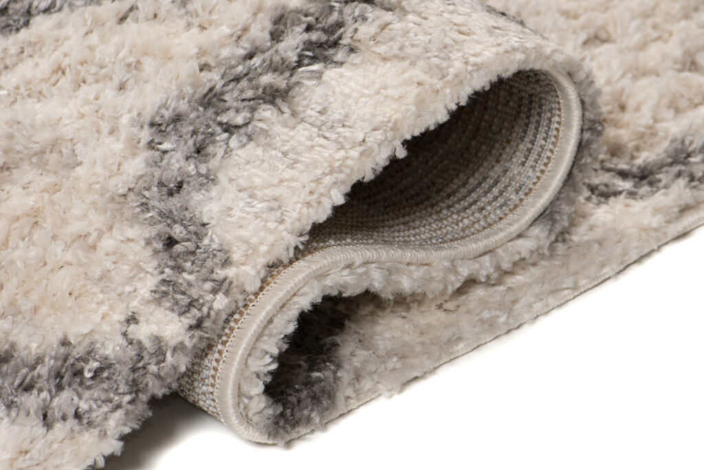 Tappeto Versay Crema Grigio Geometrico con Frange