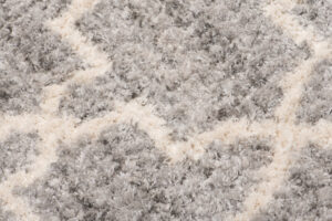 Tappeto Versay Grigio Crema Trellis con Frange