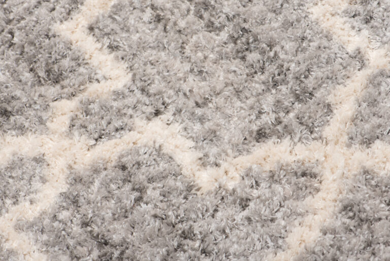 Tappeto Versay Grigio Crema Trellis con Frange