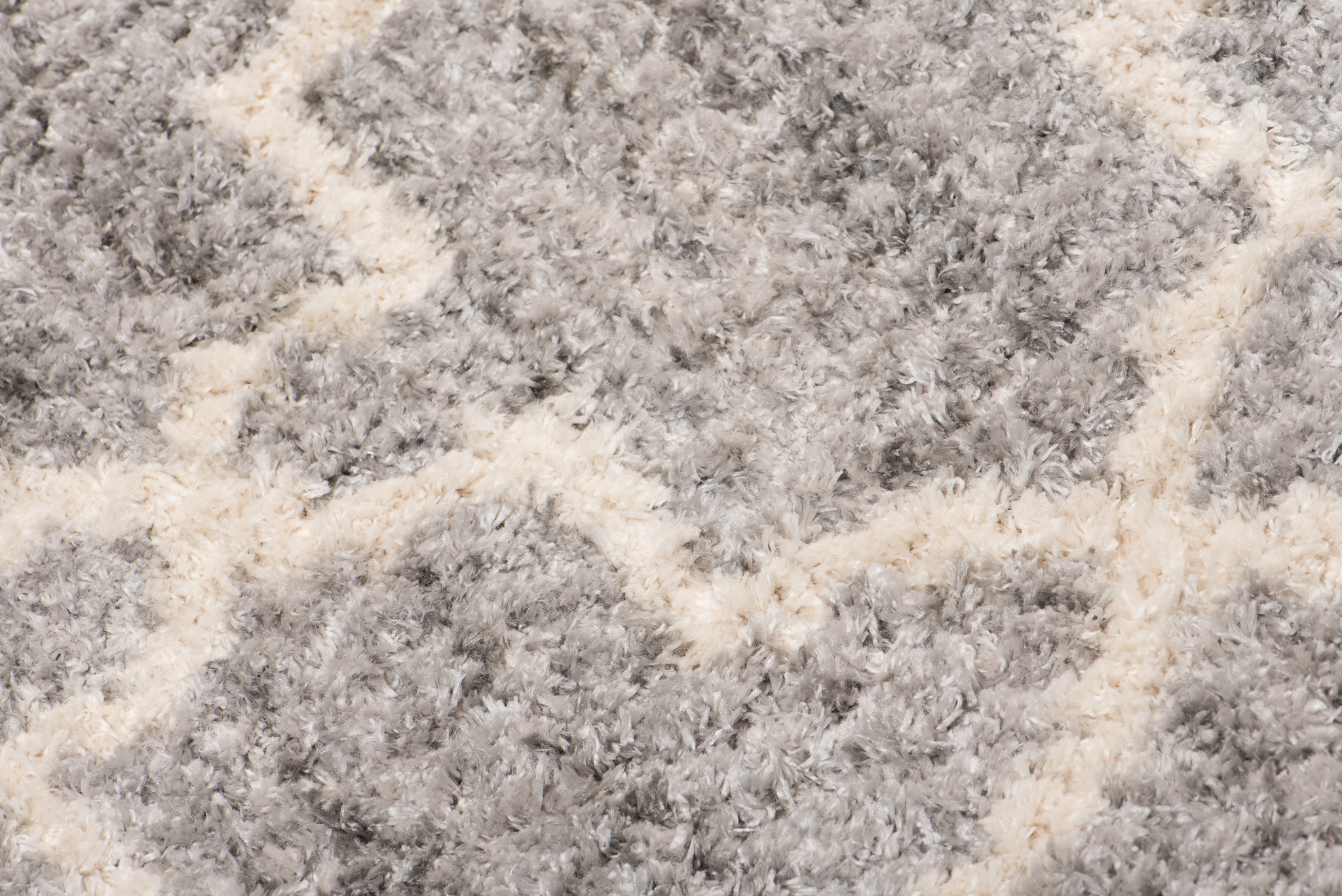 Tappeto Versay Grigio Crema Trellis con Frange