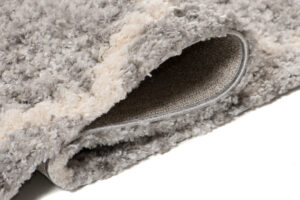 Tappeto Versay Grigio Crema Trellis con Frange