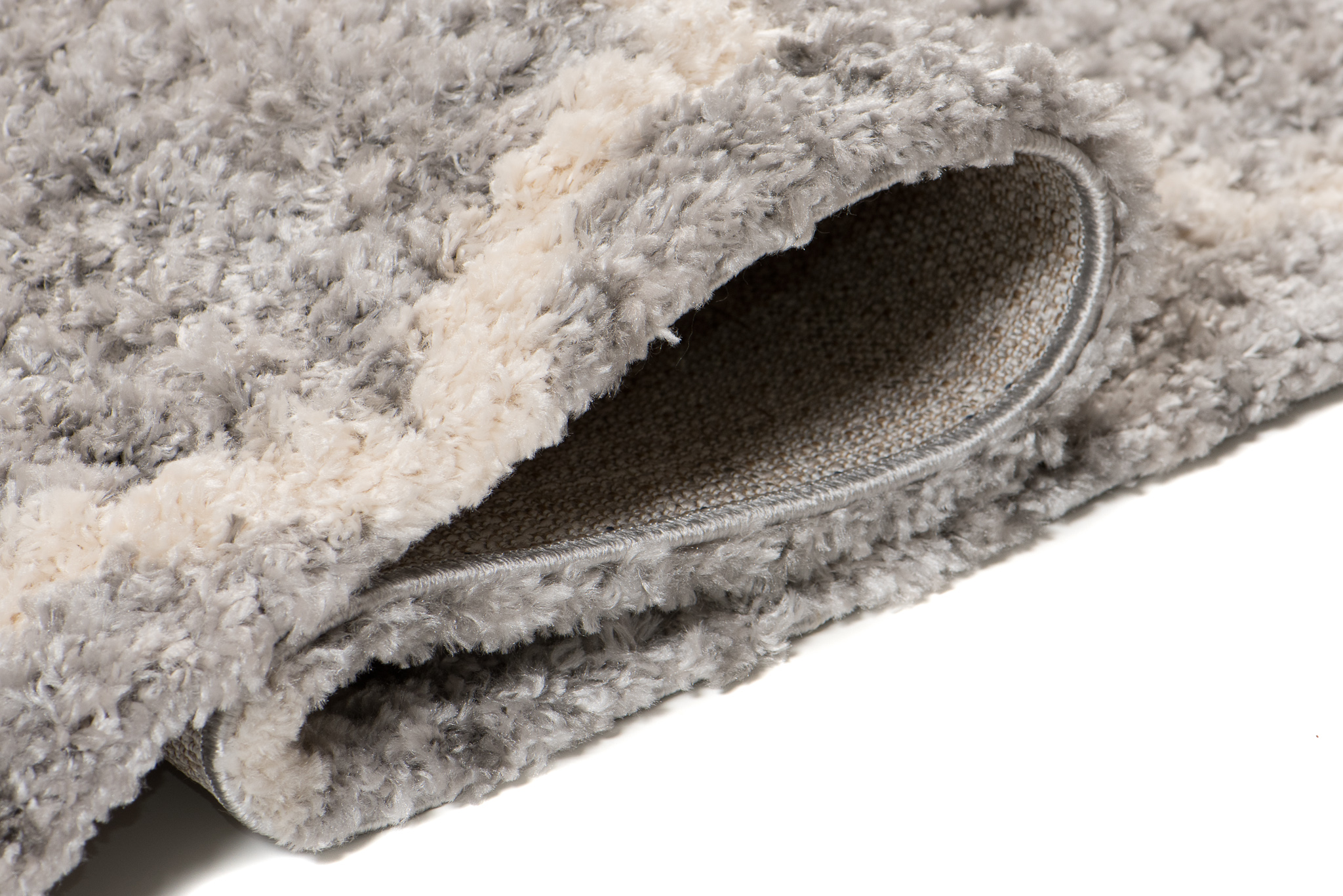 Tappeto Versay Grigio Crema Trellis con Frange