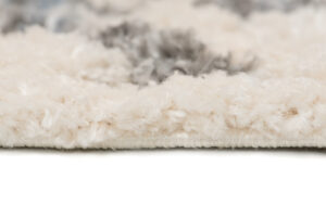 Tappeto Versay Crema Grigio Rombi con Frange