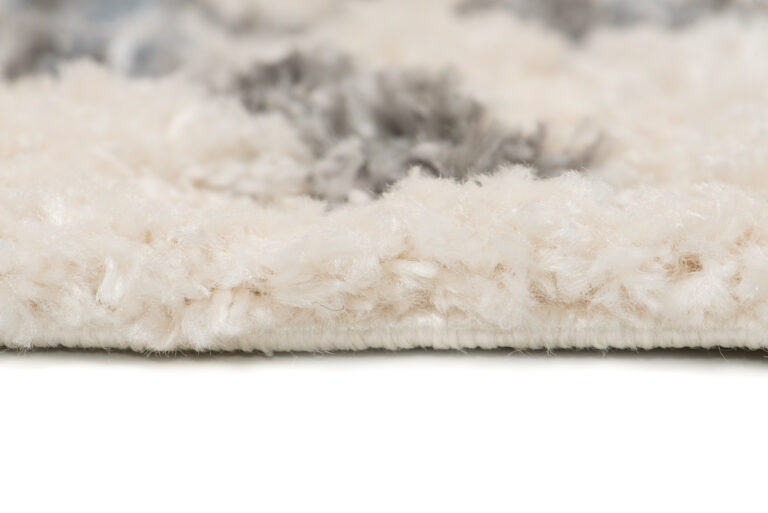 Tappeto Versay Crema Grigio Rombi con Frange